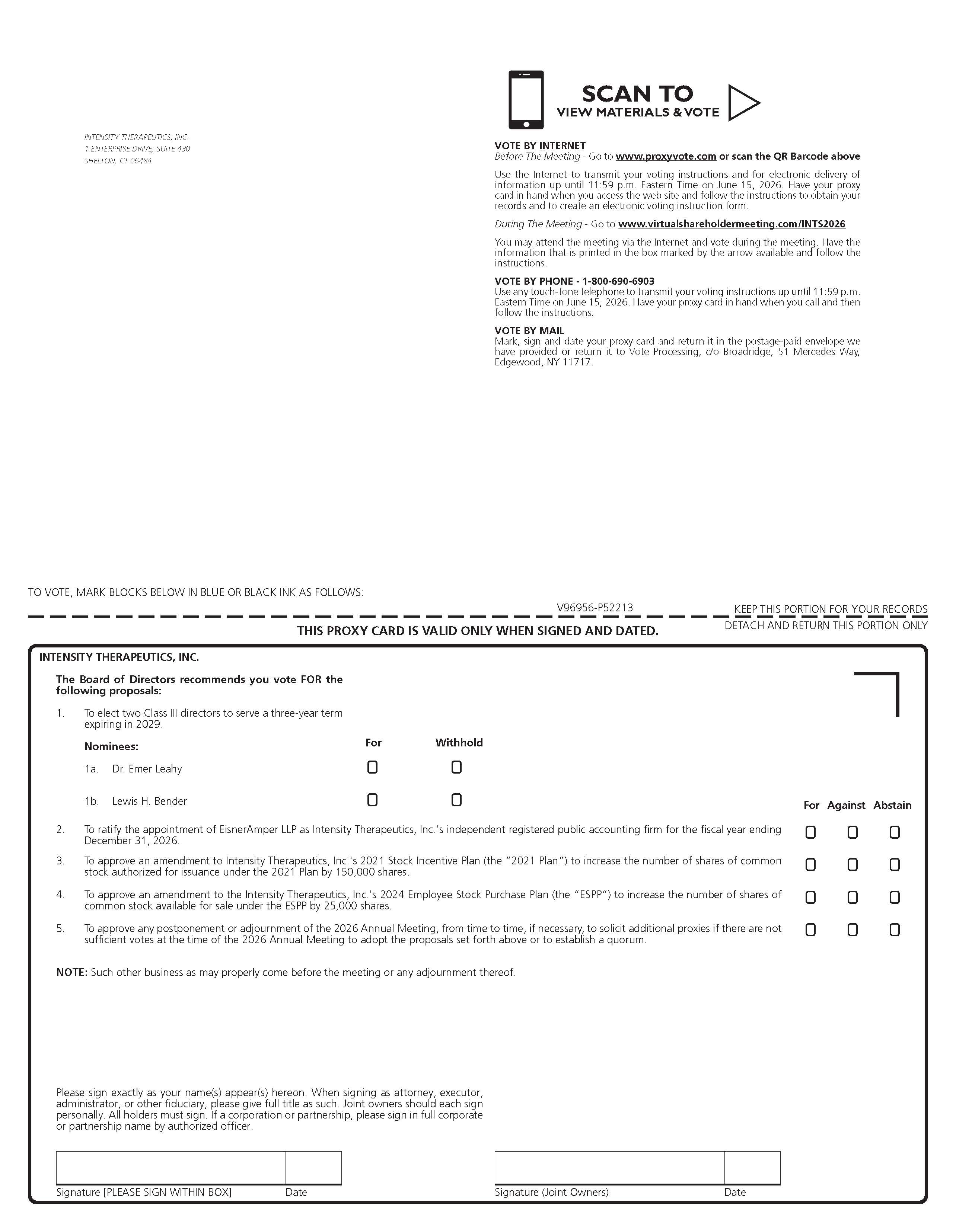 INTENSITY THERAPEUTICS INC. Proxy Card 2026_Page_1.jpg